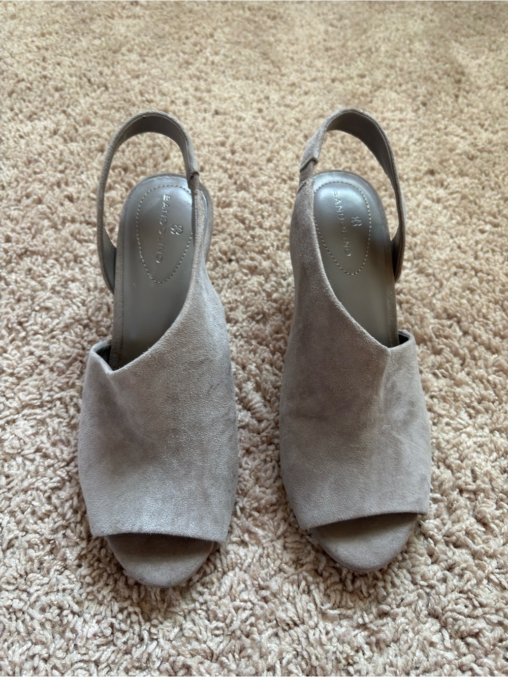 Bandolino Taupe Suede Open-Toe Slingback Sandals